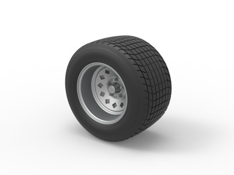 Wheel of Vintage Dirt race car V4 Scale 1 to 25 3D Принт Модель