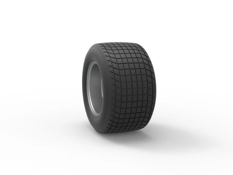 Wheel of Vintage Dirt race car V4 Scale 1 to 25 3D Print Model