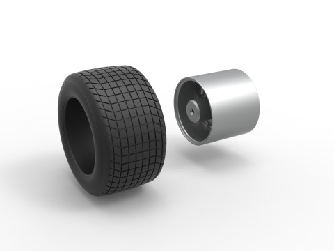 Wheel of Vintage Dirt race car V4 Scale 1 to 25 3D Принт Модель