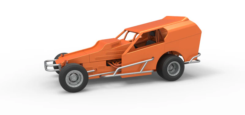 Vintage Dirt Modified stock car Version 3 Scale 1 to 25 3D Print Model .c4d .max .obj .3ds .fbx .stl .blend