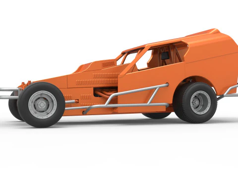 Vintage Dirt Modified stock car Version 3 Scale 1 to 25 3D Print Model