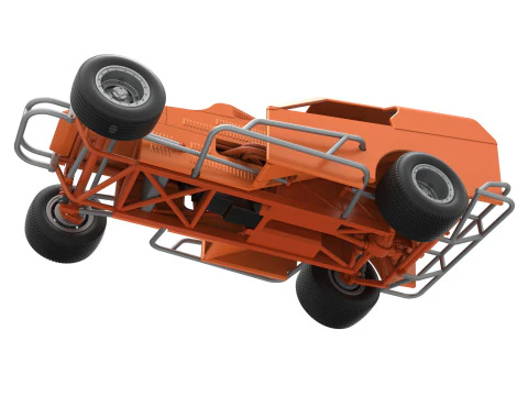 Vintage Dirt Modified stock car Version 3 Scale 1 to 25 3D Print Model