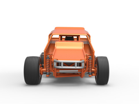 Vintage Dirt Modified stock car Version 3 Scale 1 to 25 3Dプリントモデル