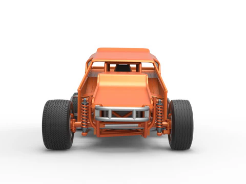 Vintage Dirt Modified stock car Version 3 Scale 1 to 25 3D Print Model