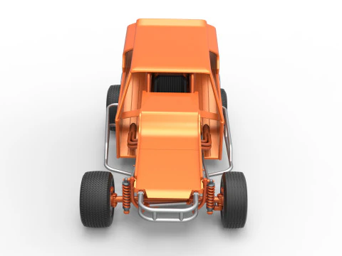 Vintage Dirt Modified stock car Version 3 Scale 1 to 25 3D Print Model
