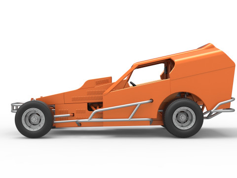 Vintage Dirt Modified stock car Version 3 Scale 1 to 25 3Dプリントモデル