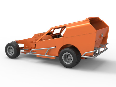 Vintage Dirt Modified stock car Version 3 Scale 1 to 25 3Dプリントモデル