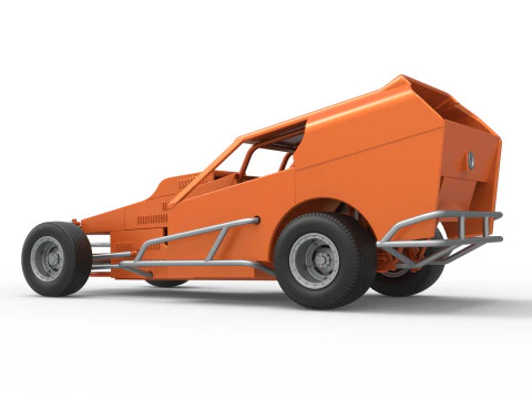 Vintage Dirt Modified stock car Version 3 Scale 1 to 25 3D Print Model