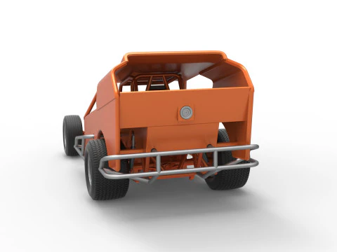 Vintage Dirt Modified stock car Version 3 Scale 1 to 25 3D Print Model