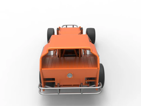 Vintage Dirt Modified stock car Version 3 Scale 1 to 25 3D Print Model