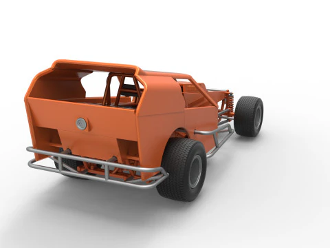 Vintage Dirt Modified stock car Version 3 Scale 1 to 25 3D Print Model