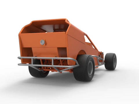 Vintage Dirt Modified stock car Version 3 Scale 1 to 25 3D Print Model