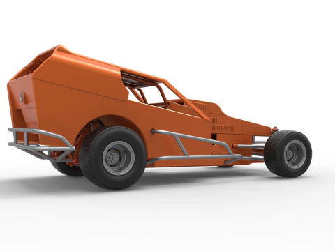 Vintage Dirt Modified stock car Version 3 Scale 1 to 25 3D Print Model