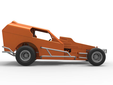 Vintage Dirt Modified stock car Version 3 Scale 1 to 25 3D Print Model