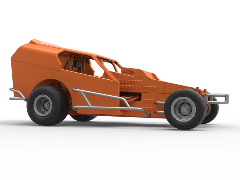Vintage Dirt Modified stock car Version 3 Scale 1 to 25 3D Print Model