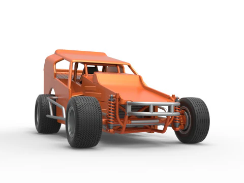 Vintage Dirt Modified stock car Version 3 Scale 1 to 25 3D Print Model