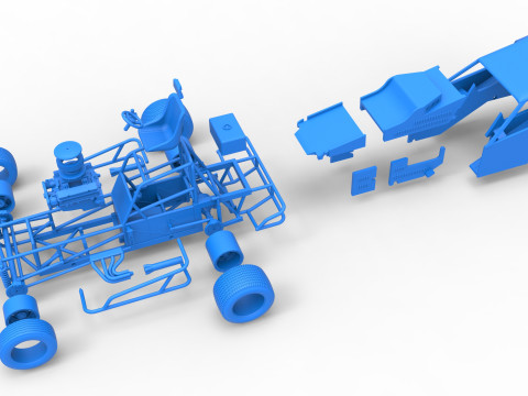 Vintage Dirt Modified stock car Version 3 Scale 1 to 25 3Dプリントモデル