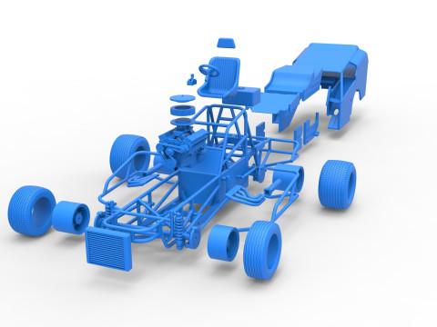 Vintage Dirt Modified stock car Version 3 Scale 1 to 25 3Dプリントモデル