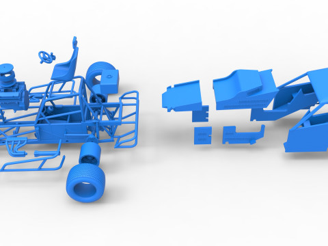 Vintage Dirt Modified stock car Version 3 Scale 1 to 25 3Dプリントモデル