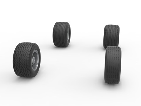 Wheel set of Northeast Dirt Modified stock car Version 3 Scale 1 to 25 3D 프린트 모델
