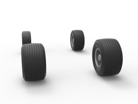 Wheel set of Northeast Dirt Modified stock car Version 3 Scale 1 to 25 3D 프린트 모델