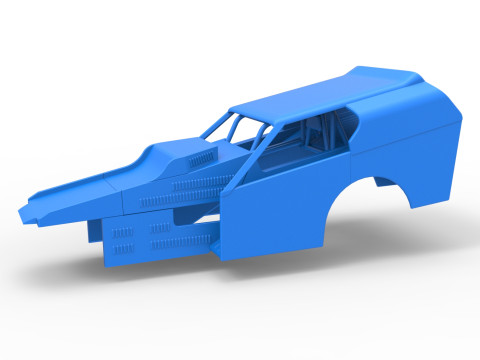 Shell of Vintage Dirt Modified stock car Version 3 Scale 1 to 25 3D Baskı Modeli