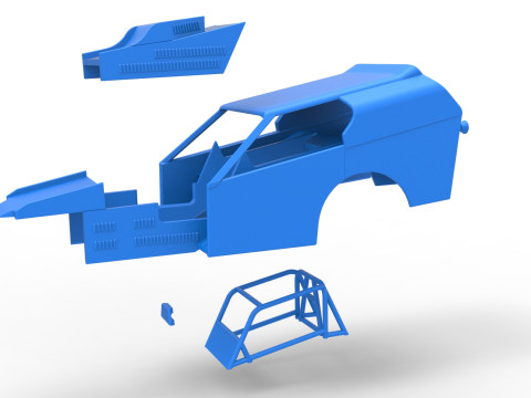 Shell of Vintage Dirt Modified stock car Version 3 Scale 1 to 25 3D Принт Модель