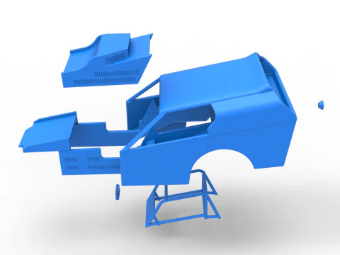 Shell of Vintage Dirt Modified stock car Version 3 Scale 1 to 25 3D Print Model