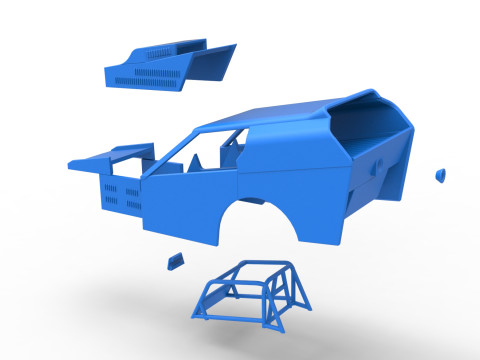 Shell of Vintage Dirt Modified stock car Version 3 Scale 1 to 25 3D Принт Модель