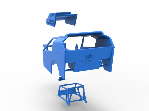 Shell of Vintage Dirt Modified stock car Version 3 Scale 1 to 25 3D Принт Модель