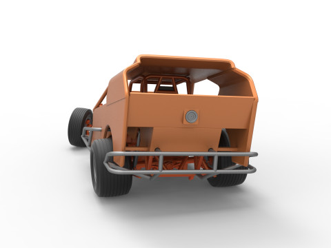 Vintage Dirt Modified stock car Version 3 while turning Scale 1 to 25 Modèles 3D en vedette