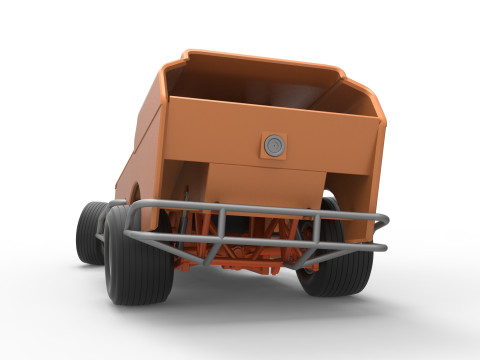 Vintage Dirt Modified stock car Version 3 while turning Scale 1 to 25 Modèles 3D en vedette