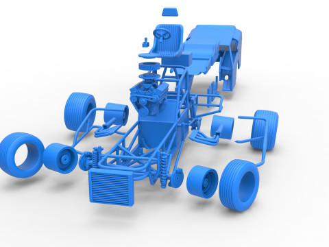 Vintage Dirt Modified stock car Version 3 while turning Scale 1 to 25 Modèles 3D en vedette