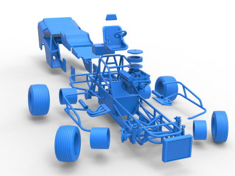 Vintage Dirt Modified stock car Version 3 while turning Scale 1 to 25 Modèles 3D en vedette