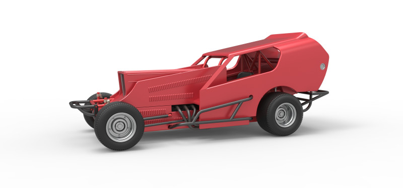 Vintage Dirt Modified stock car Version 4 Scale 1 to 25 3Dプリントモデル .c4d .max .obj .3ds .fbx .stl .blend