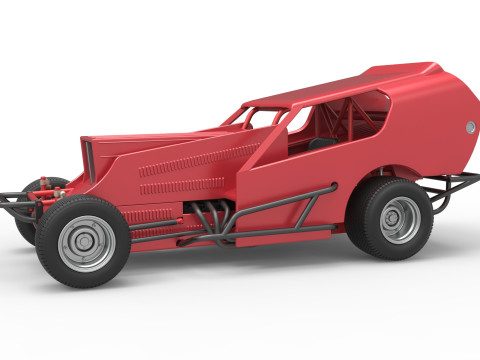 Vintage Dirt Modified stock car Version 4 Scale 1 to 25 Modèles 3D en vedette