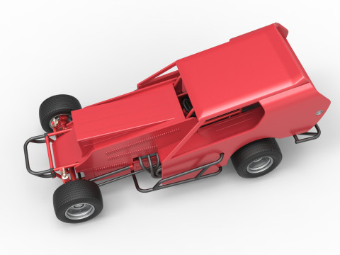 Vintage Dirt Modified stock car Version 4 Scale 1 to 25 3Dプリントモデル