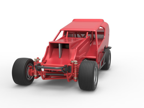 Vintage Dirt Modified stock car Version 4 Scale 1 to 25 3Dプリントモデル