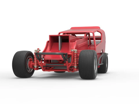 Vintage Dirt Modified stock car Version 4 Scale 1 to 25 3D Print Model