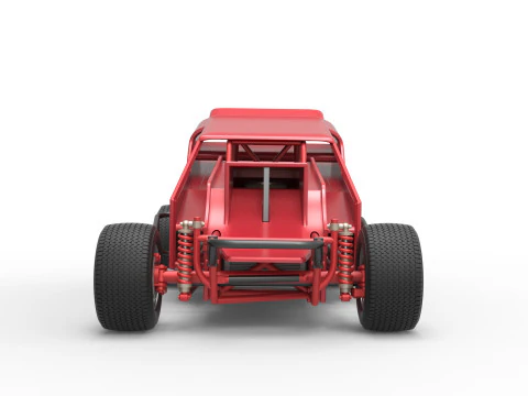 Vintage Dirt Modified stock car Version 4 Scale 1 to 25 3D Print Model