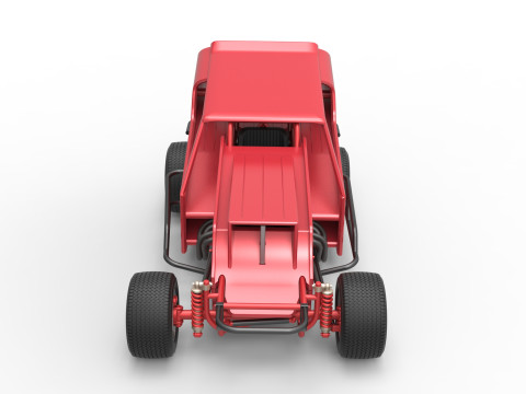 Vintage Dirt Modified stock car Version 4 Scale 1 to 25 3Dプリントモデル