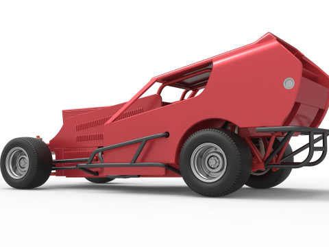 Vintage Dirt Modified stock car Version 4 Scale 1 to 25 3Dプリントモデル