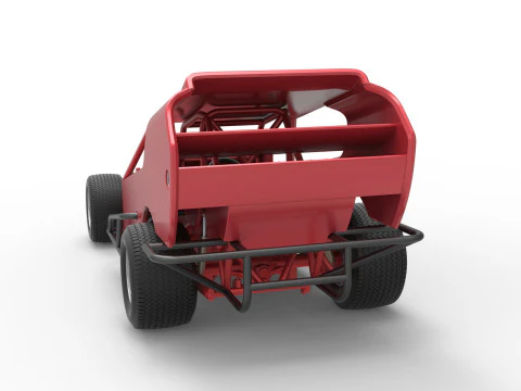 Vintage Dirt Modified stock car Version 4 Scale 1 to 25 3D Print Model