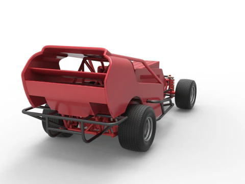 Vintage Dirt Modified stock car Version 4 Scale 1 to 25 3D Print Model