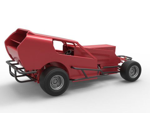 Vintage Dirt Modified stock car Version 4 Scale 1 to 25 3Dプリントモデル