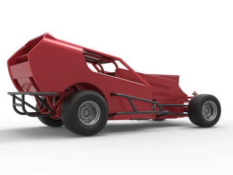 Vintage Dirt Modified stock car Version 4 Scale 1 to 25 3D Print Model