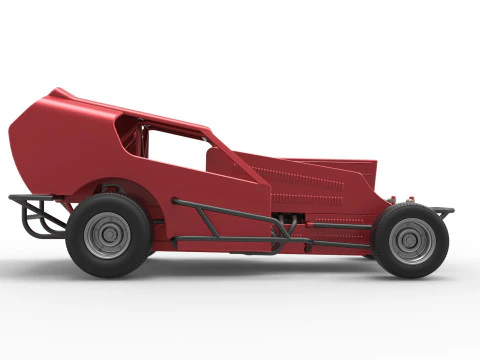 Vintage Dirt Modified stock car Version 4 Scale 1 to 25 3D Print Model