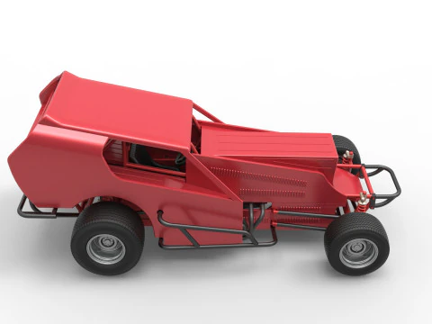 Vintage Dirt Modified stock car Version 4 Scale 1 to 25 3D Print Model