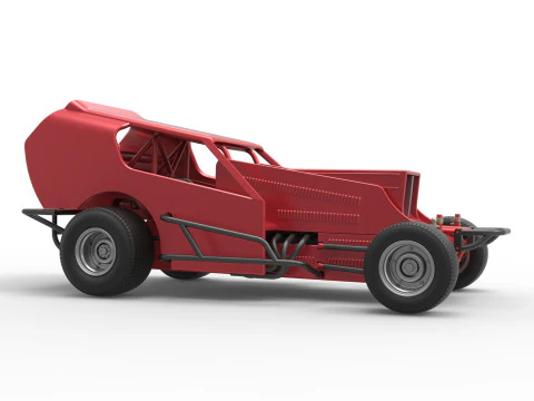 Vintage Dirt Modified stock car Version 4 Scale 1 to 25 3D Print Model