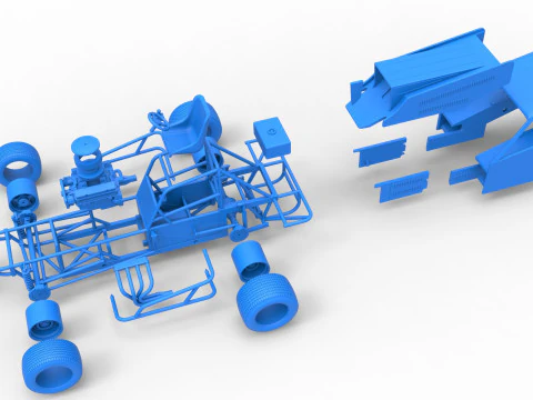 Vintage Dirt Modified stock car Version 4 Scale 1 to 25 3D Print Model